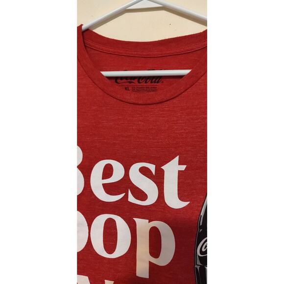 Coca Cola Tshirt BEST POP EVER The Real Thing Soda RED Adult XL Lightweight Coke - Picture 7 of 9